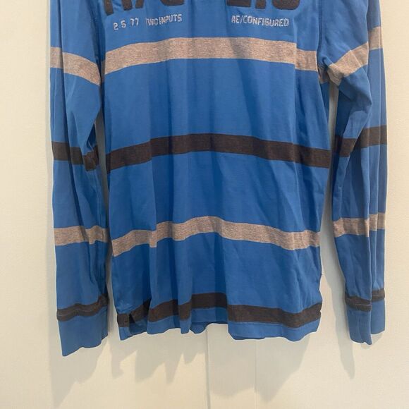 Vintage Esprit Rugby Shirt Men S Blue Striped Stitched Embroidered Urban Fit NWT - Picture 6 of 14